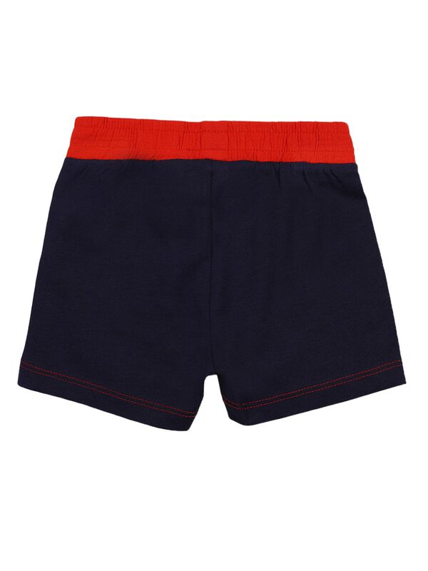Boys Blue & Red Striped T-Shirt with Short Pants image number 3